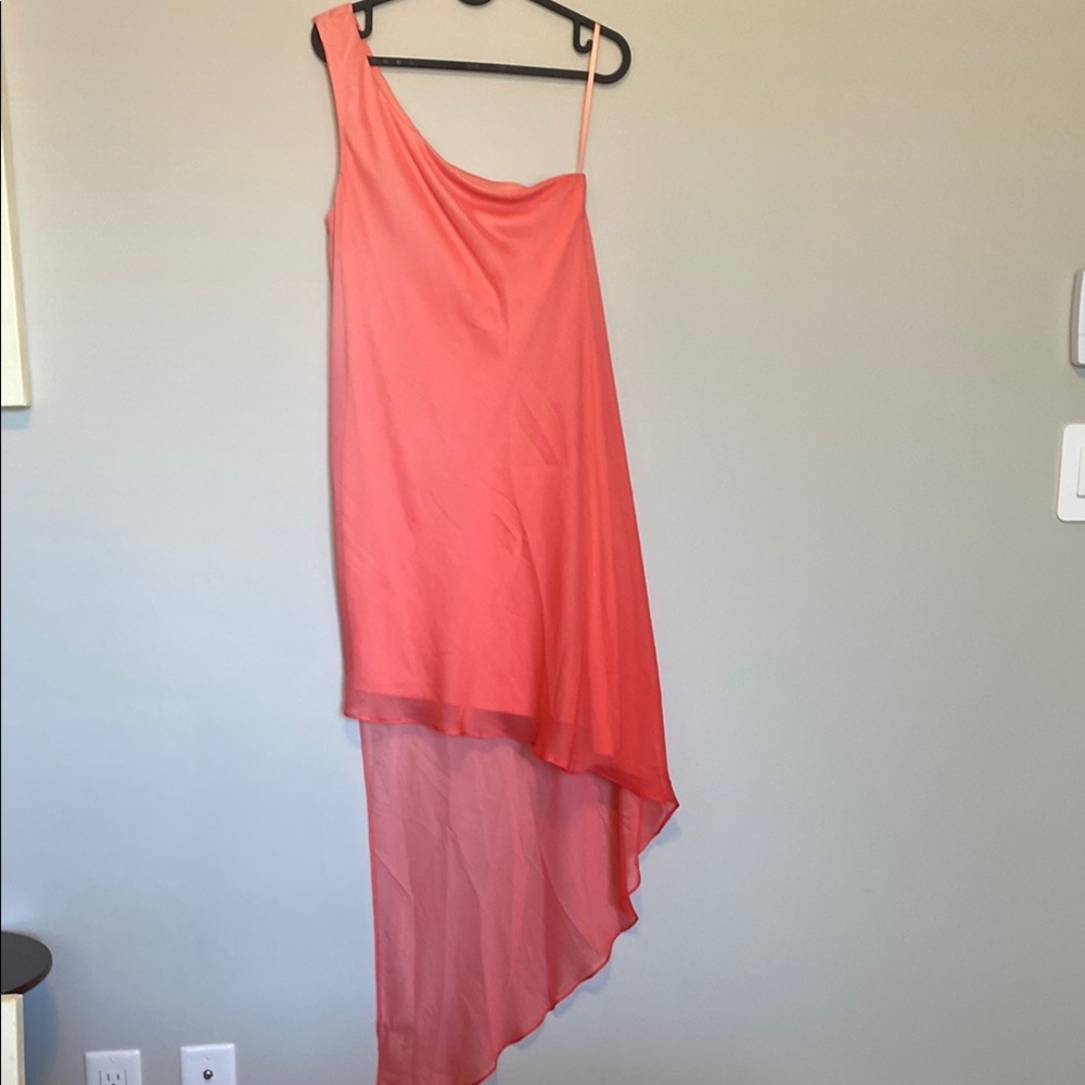 Le Chateau Coral One Shoulder dress